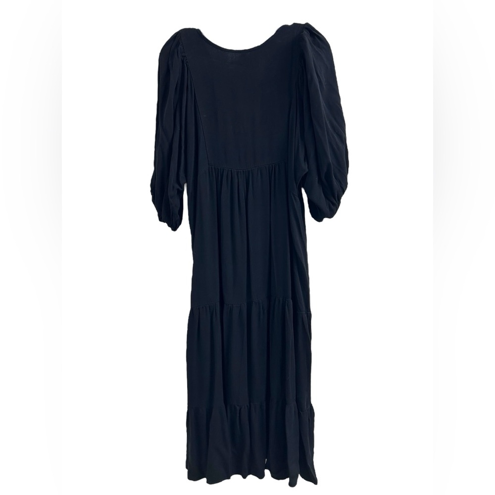 PRETTY GARDEN Tiered Ruffle Maxi Dress w/Tie V-neck & Bishop Sleeves✨NWT✨ - Picture 9 of 11